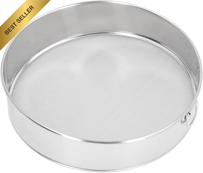 80 Mesh round Sifter for Baking, Stainless Steel Fine Mesh Large Size Flour Sift