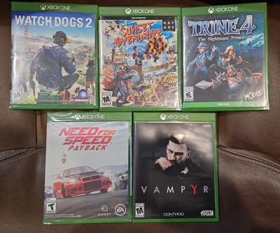 Xbox One 5 Game Bundle -  Vampyr, Sunset Overdrive, Trine 4, Watch Dogs 2, NFS