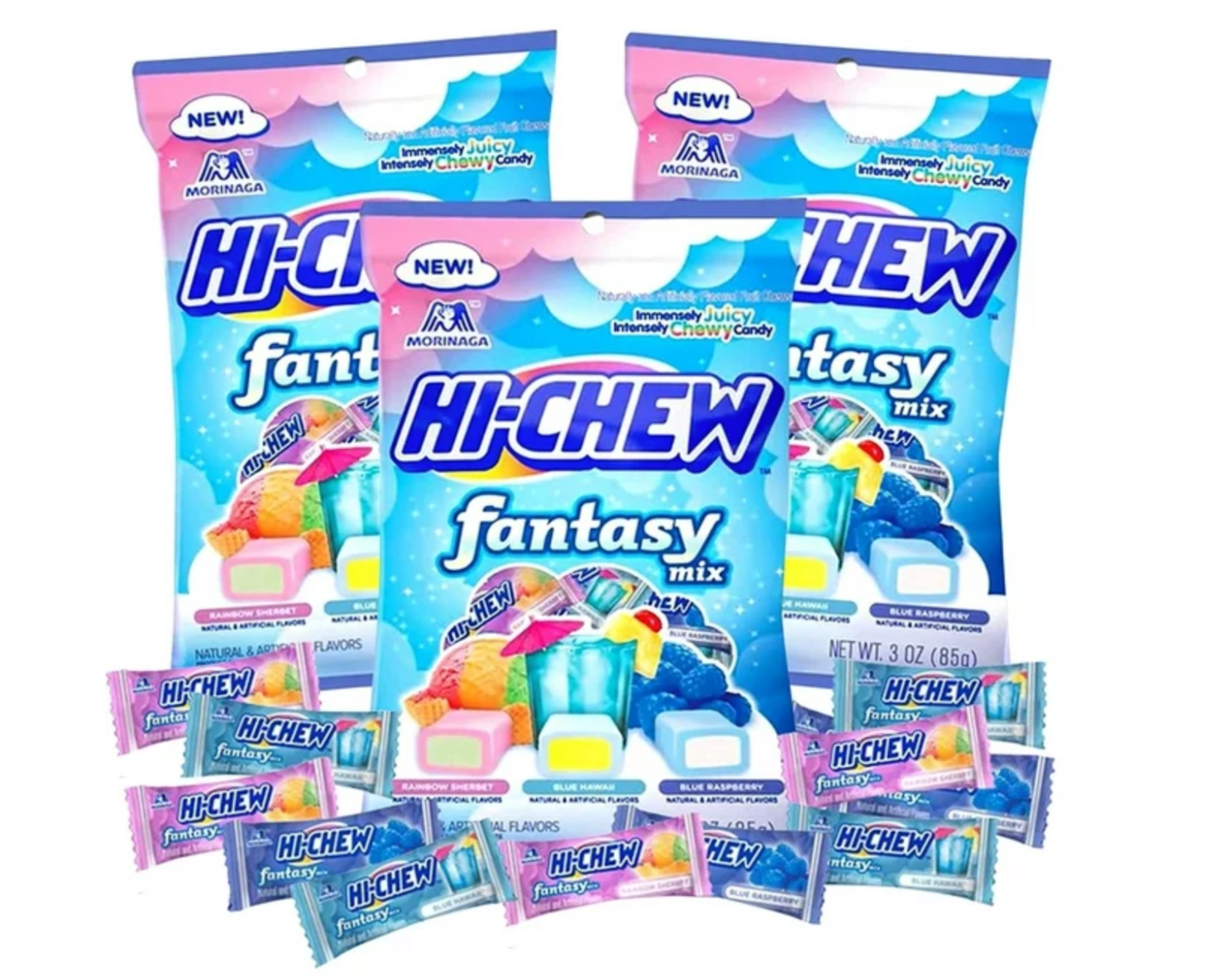 Hi Chew Fantasy Mix-Rainbow Sherbet,Blue Hawaii, Blue Hi Chew Fantasy Mix-Rainbow Sherbet,Blue Hawaii, Blue