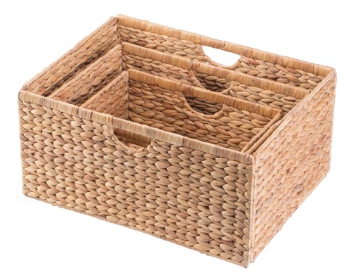 New Wickerwise Foldable Natural Water Hyacinth Storage Bin