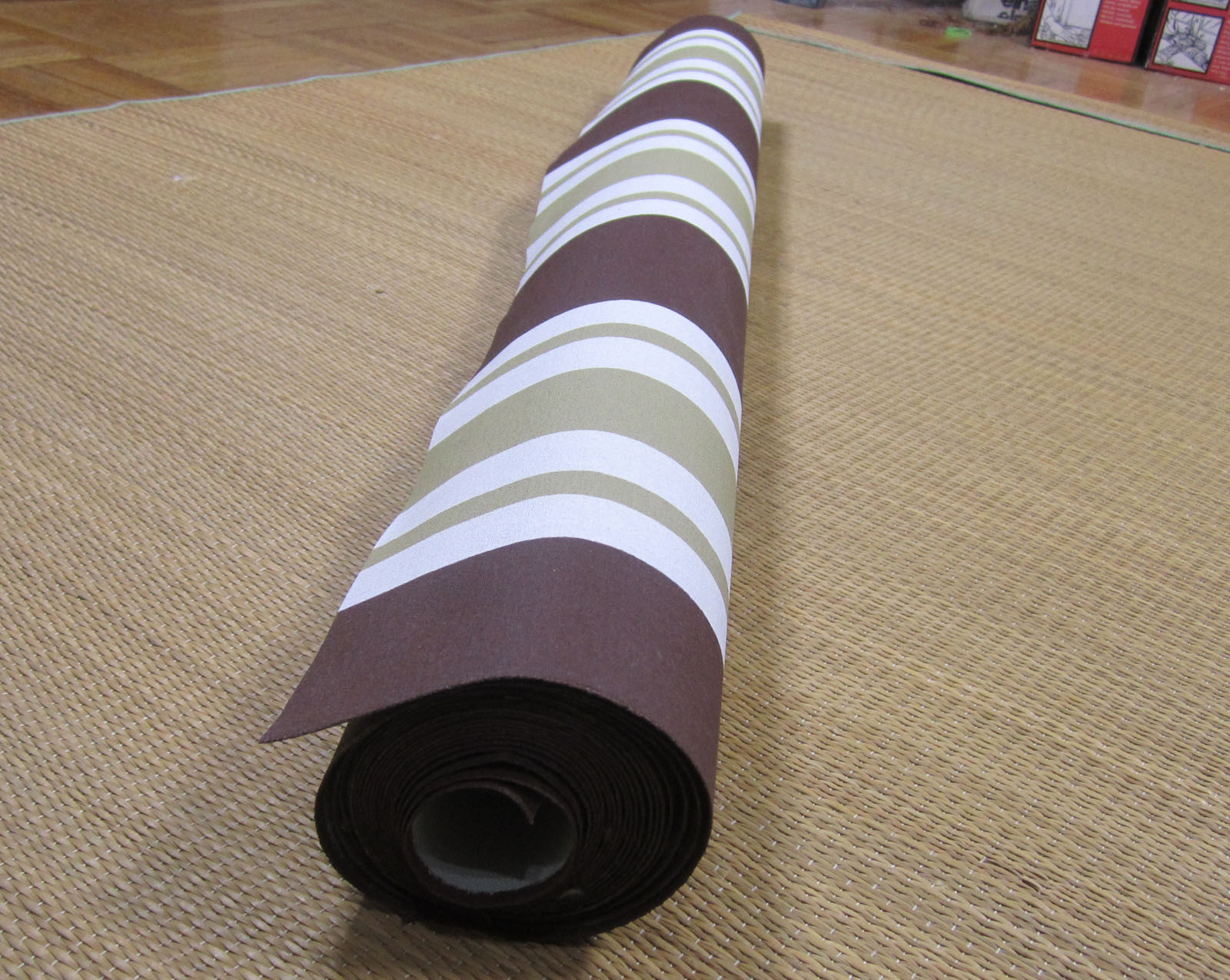 Vintage PAINTED CANVAS Striped Awning Fabric, Folding Camp Chair, Travel Trailer