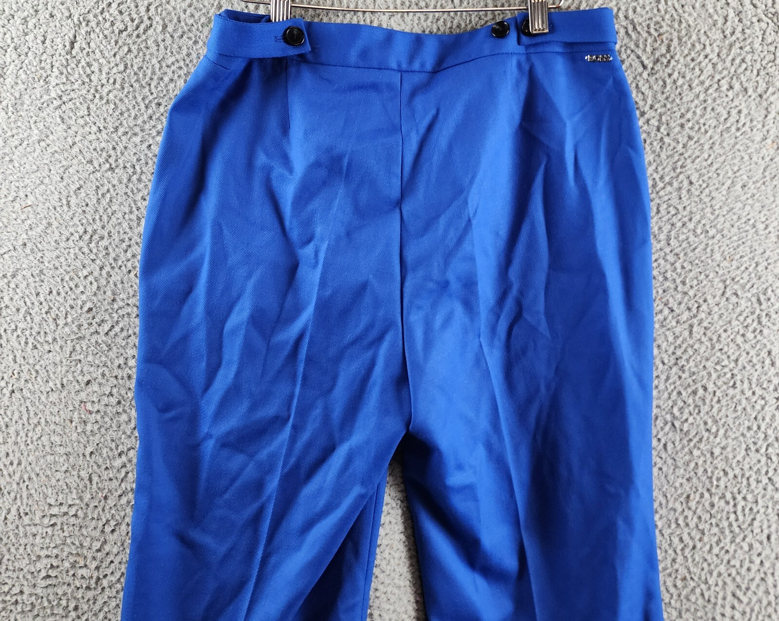 BOSS Talia Wool Blend Flare Leg Pants Women's 8 Bright Blue Solid Side Pockets - Picture 14 of 15