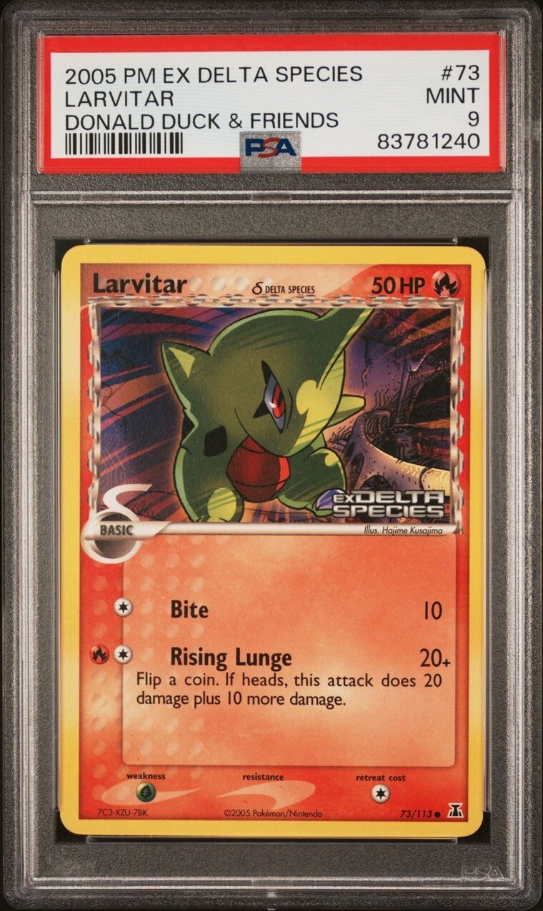 ドナルドダック　PSA10 Larvitar 73/113 Ex Delta Species Donald Duck & Friends Promo