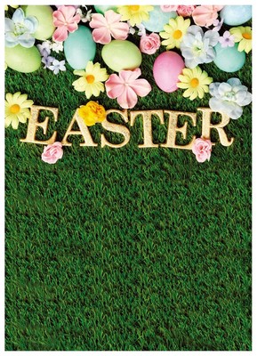 5x7FT Green Spring Easter Backdrop Happy Easter Photography Backdrops Green G...