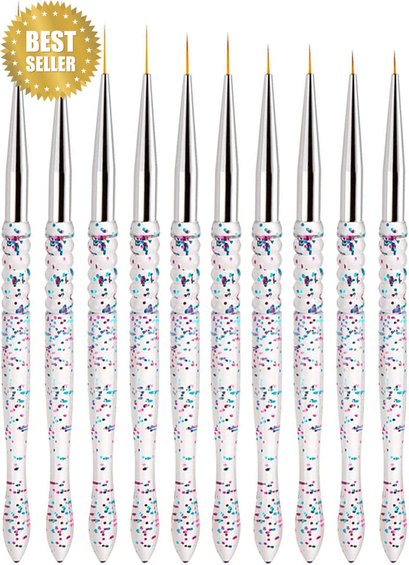 10 Pack Nail Art Tools Brush Set, Nail Art Liner Brushes Nail Design Liner Brush