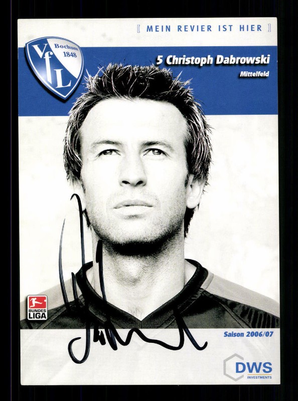 Christoph Dabrowski Autogrammkarte Vfl Bochum 2006-07 Original Signiert
