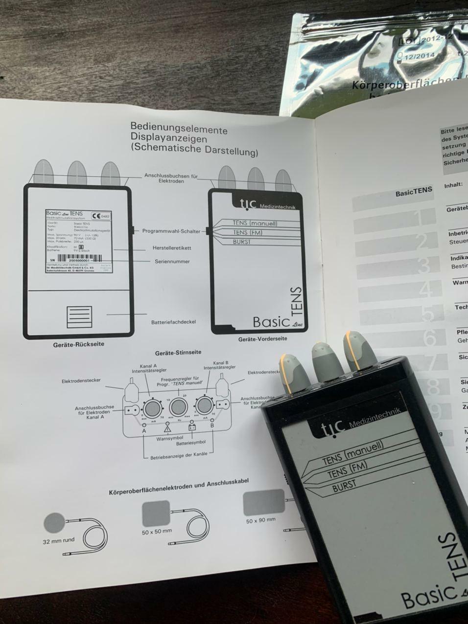 basicline tic medizintechnik Basic Tens Gerät inkl. Elektrodenkabel + Gebrauchs.