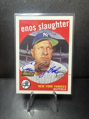 2001 Topps Team Topps Legends Auto Enos Slaughter #TT36F Auto HOF NM