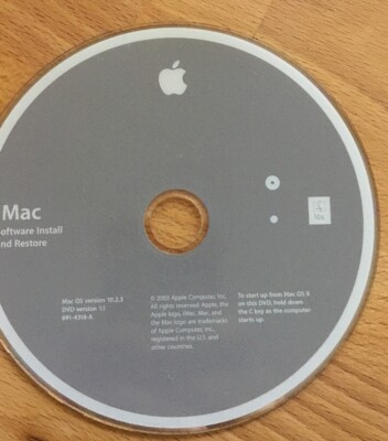 IMAC Install Restore Disk 2003 IOS 10.2.3 Version 1.1