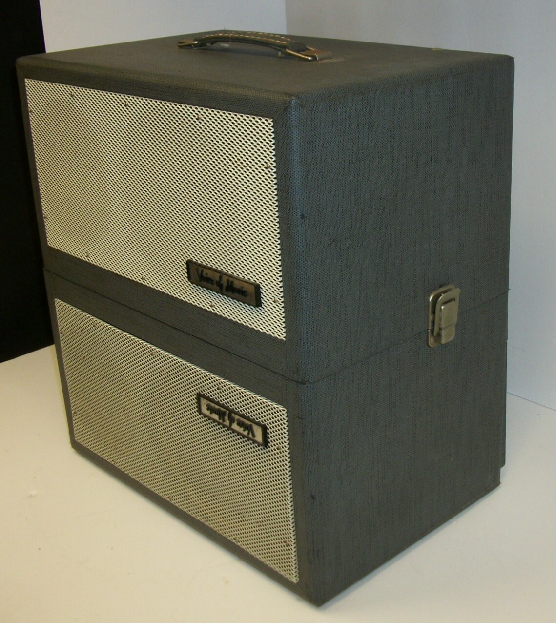 Vtg Voice of Music Hi-Fi Stere-O-Matic Portable Record Player Turntable Speakers