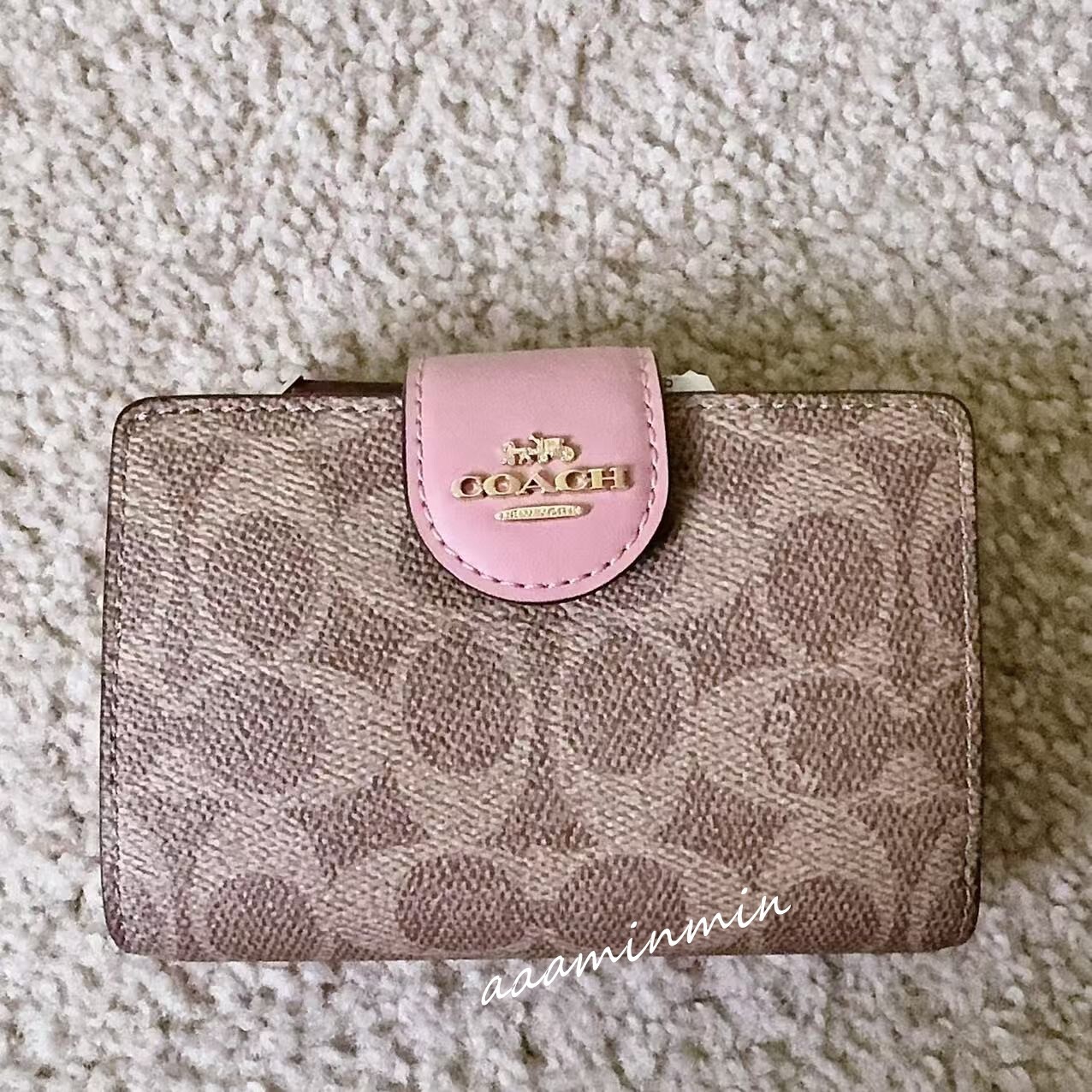 【DEINET】SIGNATURE WALLET (4COLORS) NWT Coach Medium Corner Zip Wallet In Signature Canvas With
