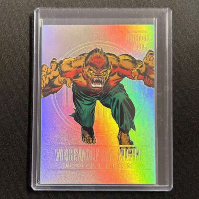  2022MARVEL FLEER ULTRA MIDNIGHT SONS PLATINUM MEDALLION WEREWOLF BY NIGHT /100