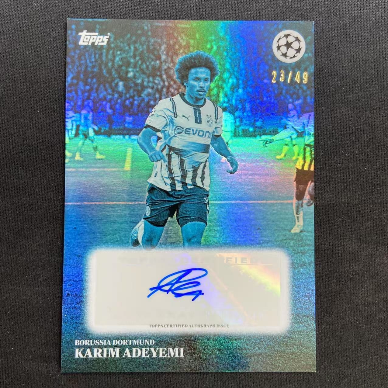 2025 Topps Simplicidad Karim Adeyemi UCL Auto Blue 23/49