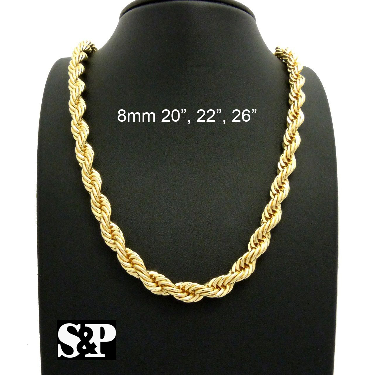 ネックレス・チョーカー [LAN ARCHIVE_official][1074] Clock Semi Rope Necklace Hip Hop Rapper Stylish 14k Gold Plated 8mm 24