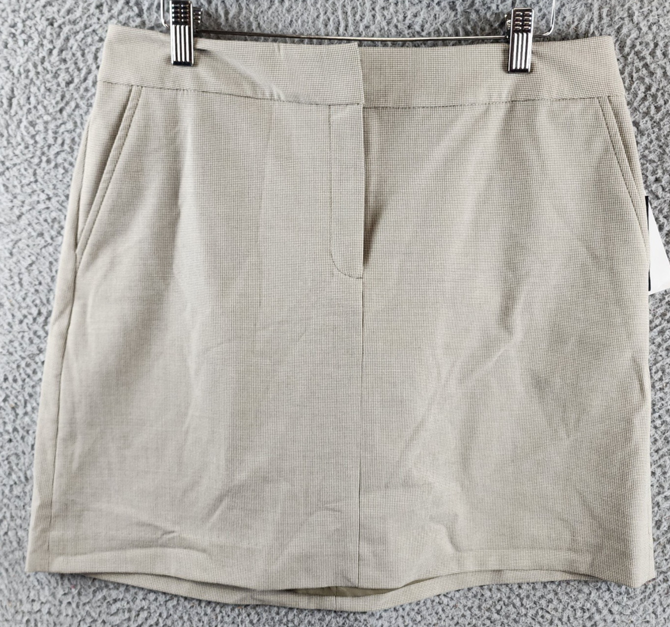 DKNY A-Line Business Casual Suit Skirt Womens 10 Light Fatigue/White Zip Closure - Picture 2 of 17