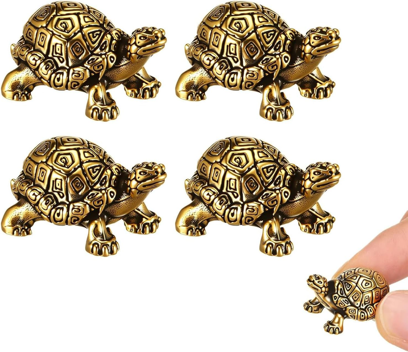 4 Pcs Mini Copper Turtles Bird Bath Disks, Universal Brass Purification Cleaner