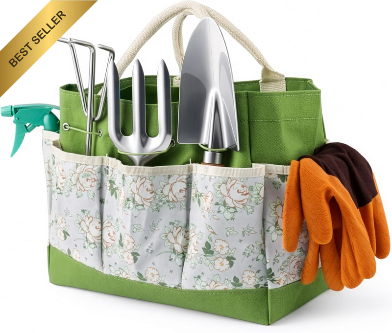 9 Piece Gardening Tool Set for Women, Heavy Duty Stainless Steel with Rust, Proo