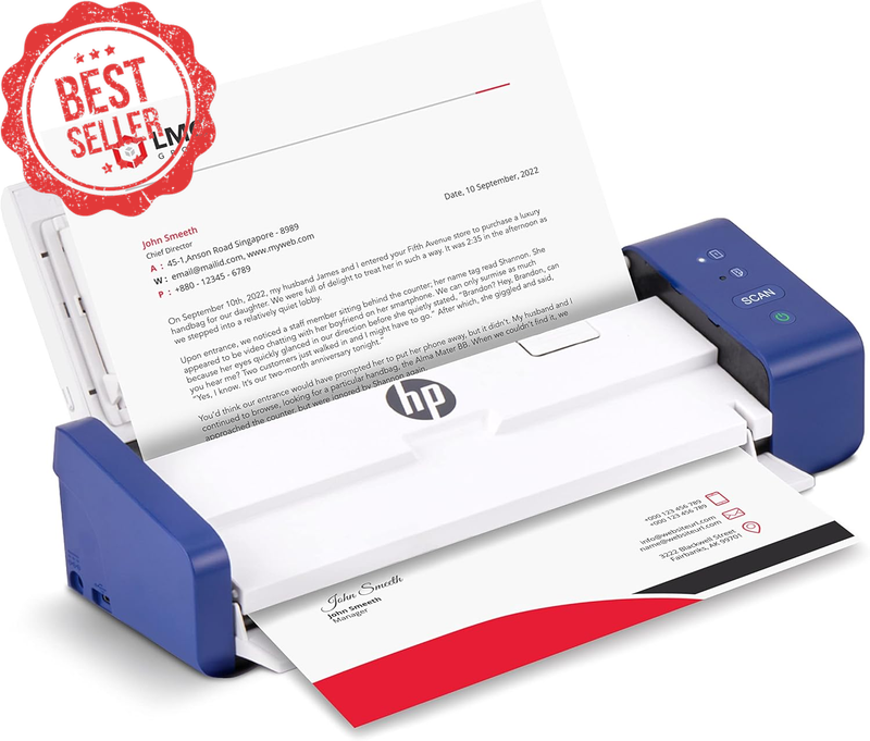 PS200 Duplex Document Photo Scanner USB Auto-Feed Portable for PC Mac Home