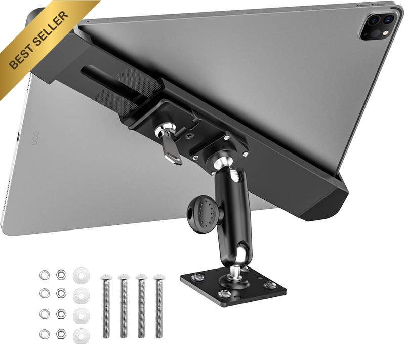 Security Car Tablet Mount, Industrial Heavy Duty Ipad Holder W/Lock & Key, 360°