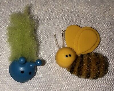 Vintage 1973 AVON Children s Collectible Pins - Fuzzy Caterpillar & Bee