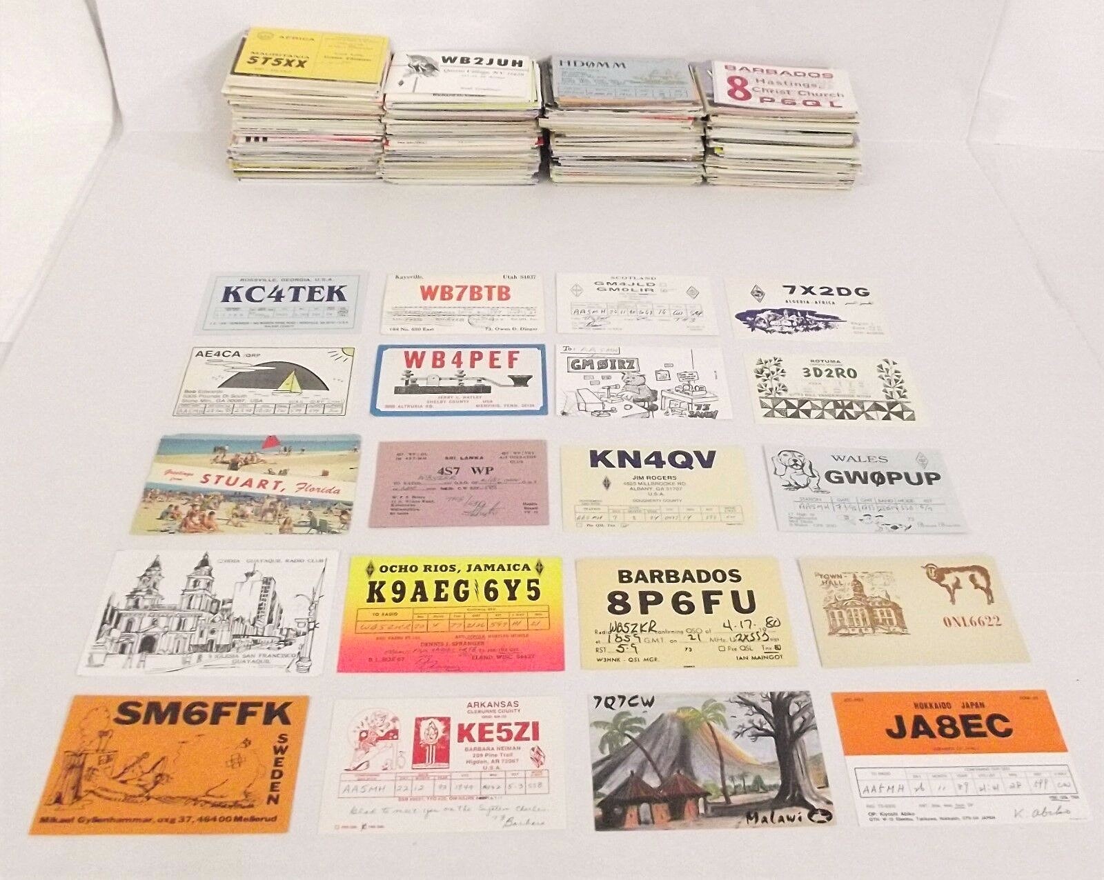 Ham Radio QSL Cards Vintage 100 Mixed Lot Postcards? International & USA #202HRL