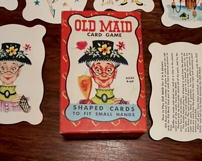 Vintage 1960's  BUILT RITE Old Maid Playing Cards Shaped  To Fit Small Hands