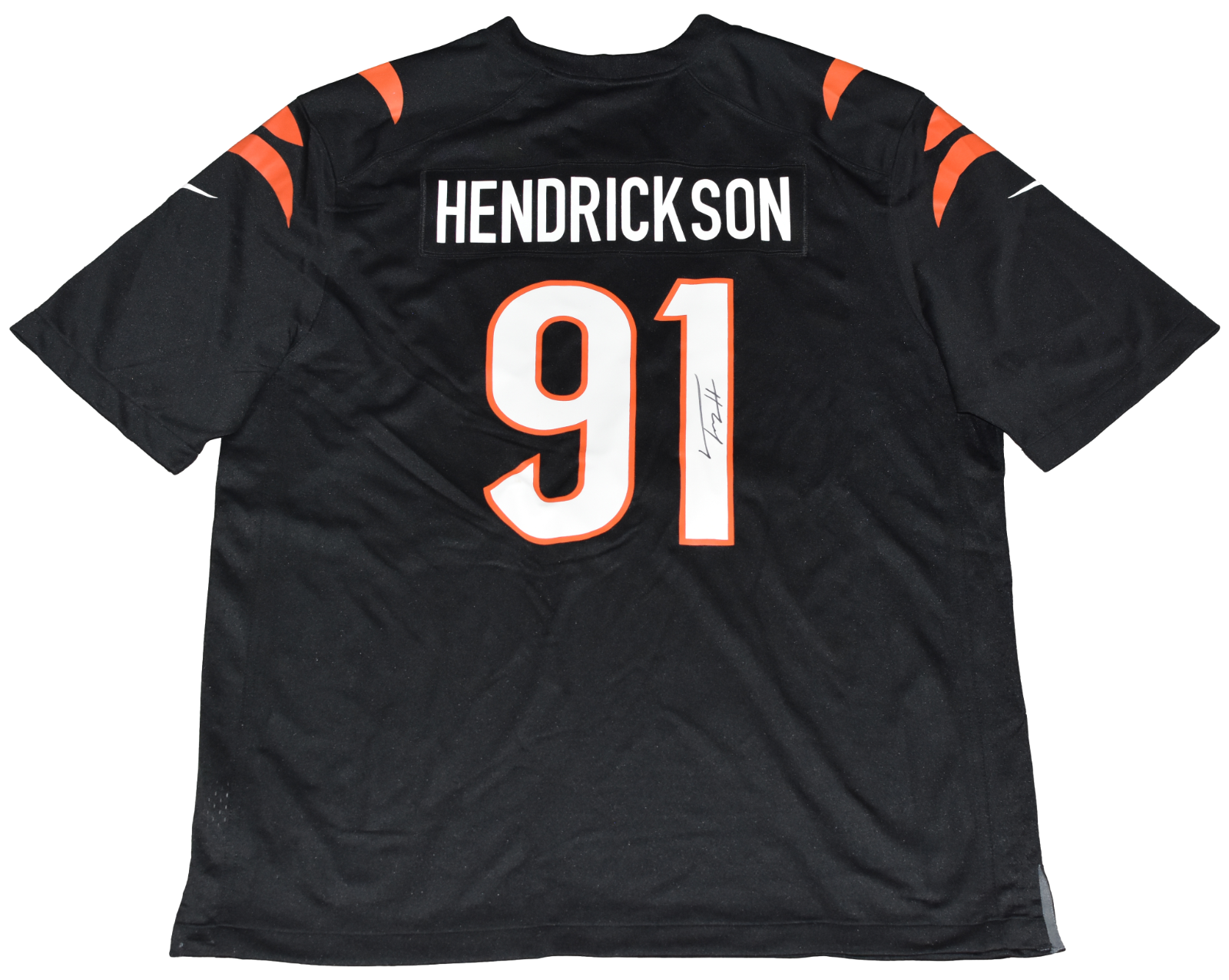 TREY HENDRICKSON SIGNED CINCINNATI BENGALS #91 BLACK NIKE JERSEY