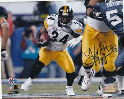 VERRON HAYNES  PITTSBURGH STEELERS    ACTION SIGNED 8x10