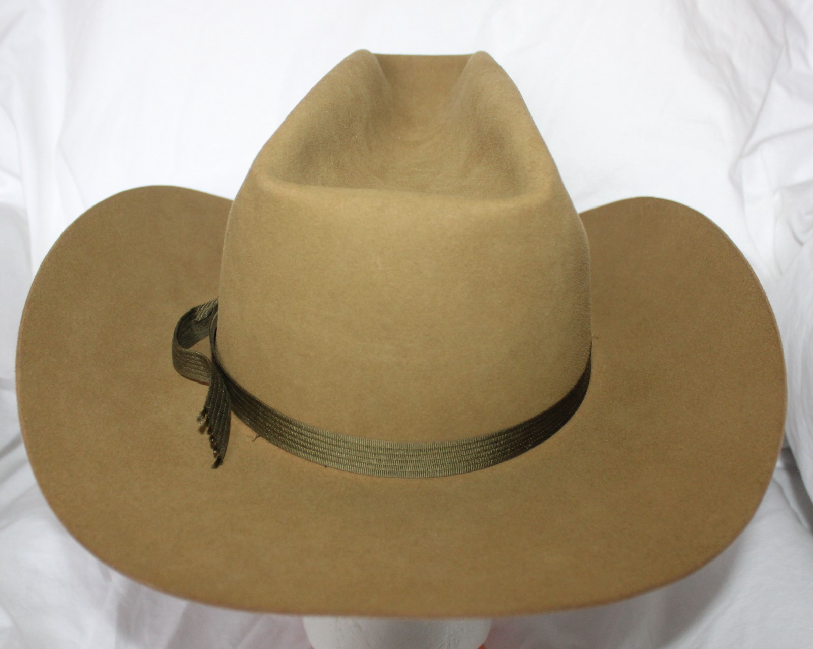 VINTAGE RESISTOL SELF CONFORMING GREEN BROWN WESTERN COWBOY OPEN ROAD HAT 7 1/4