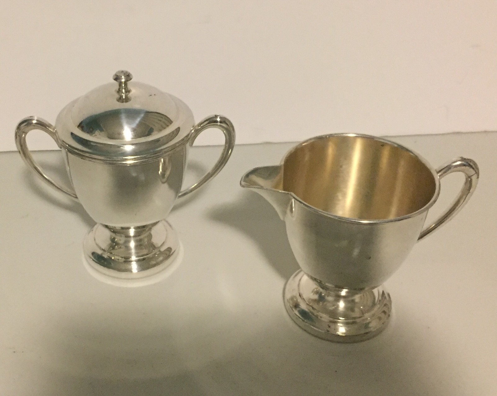 Silverplate Sugar and Creamer Set Crescent Silver Mfg. Corp. USA #052