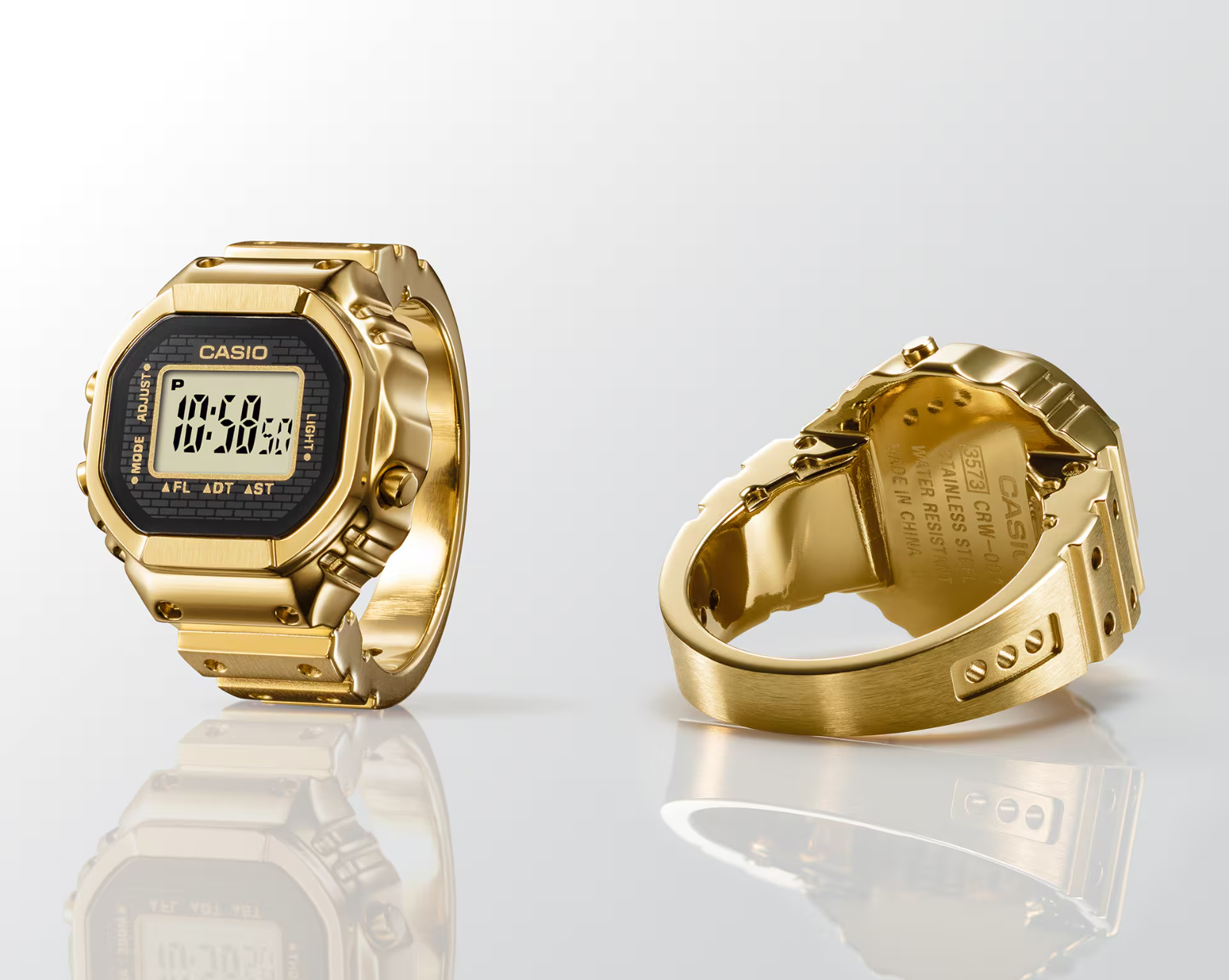 CASIO RING WATCH gold ゴールドCRW-001G-9JR Casio Ring Watch Gold CRW-001G-9JR w/Size adjusting spacer