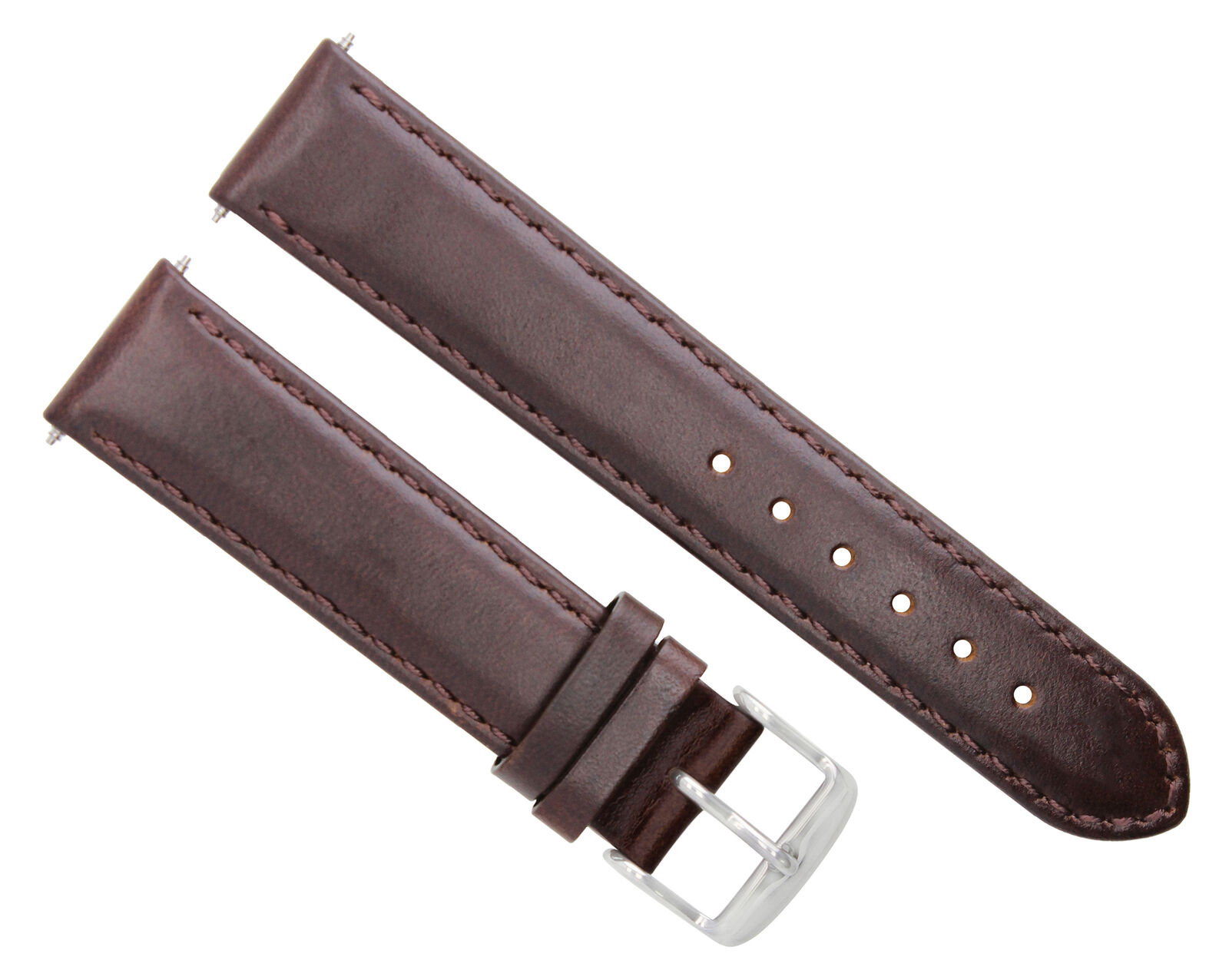 19MM LEATHER WATCH STRAP SMOOTH BAND FOR 34MM ROLEX  DATE AIR KING DARK BROWN