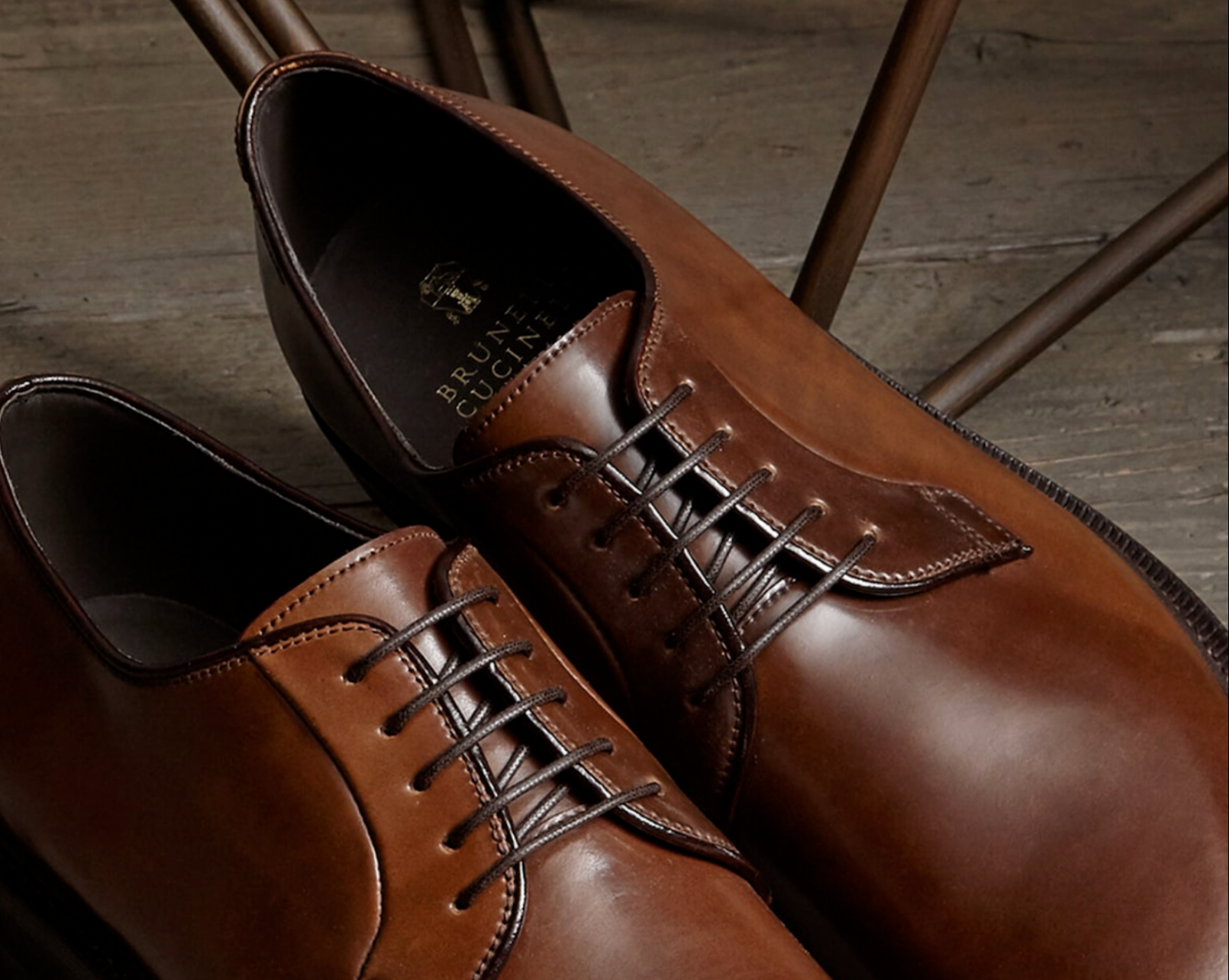 Pre-owned Brunello Cucinelli Goodyear Tech Vibram Sole Shell Cordovan Derby Shoes 41,5 In Brown