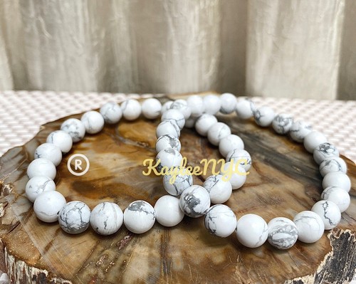 Wholesale Lot 6 Pcs Natural Howlite 8mm 7.5” Crystal Healing Stretch Bracelet