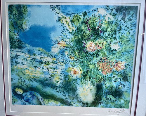 M. Chagall額入 Marc Chagall, Original Color Lithograph on Paper, Signed