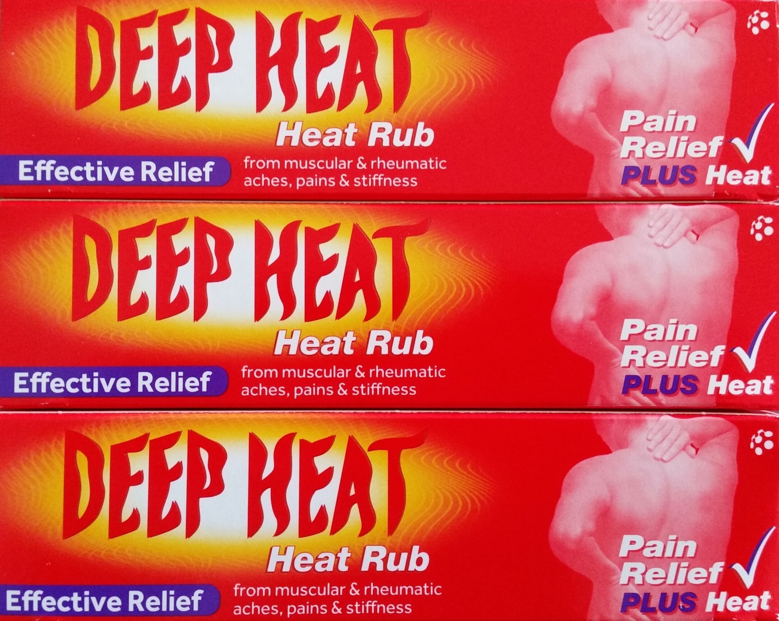 3 x DEEP HEAT Heat RUB Effective Relief from Muscular & Rheumati & Back