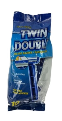 Razors Twin Double Blade Pack 10 Count Disposable Lubrication Strip