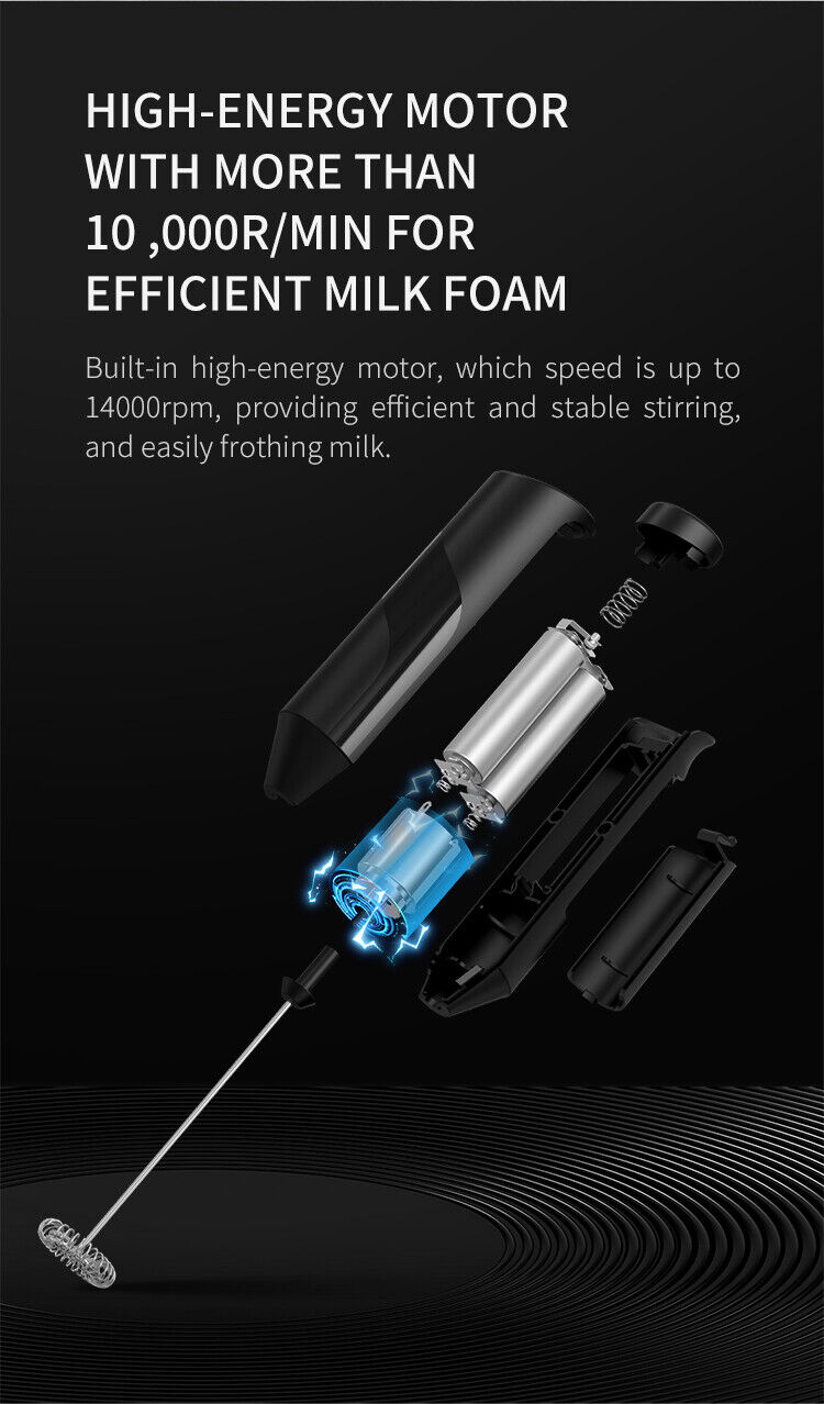 Milk Frother Whisk Electric Egg Beater Hand Coffee Shake Mixer Mini Kitchen Tool