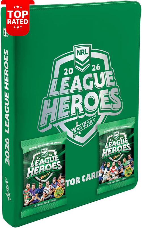 NRL 2026 League Heroes Vinyl Album 2 Packs Cards 234 Card Slots Collectible