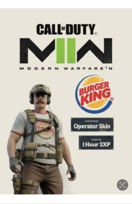 Burger King COD: Modern Warefare 2 | Burger Town Operator Skin & 1HR 2XP for MW2