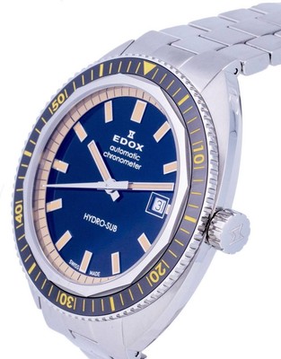 Pre-owned Edox Hydro-sub Swiss Made Automatic Chronometer 801283nbmnib 300m Mens Watch