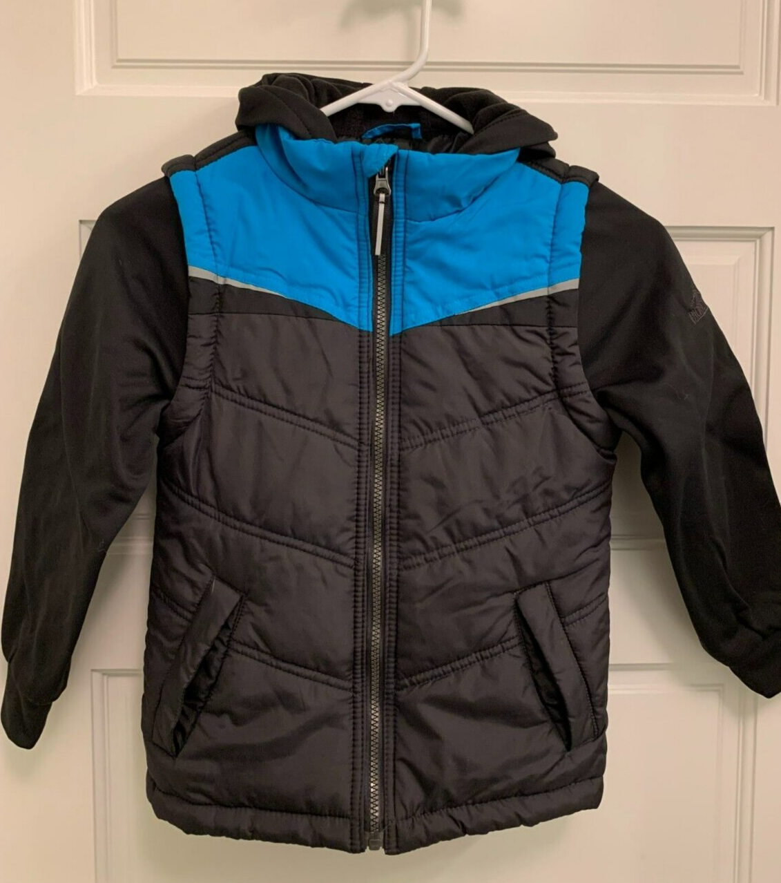 Nice Pacific Trail Boys WINTER Snow Jacket/Puffer Hooded Coat, Black/Blue |  eBay