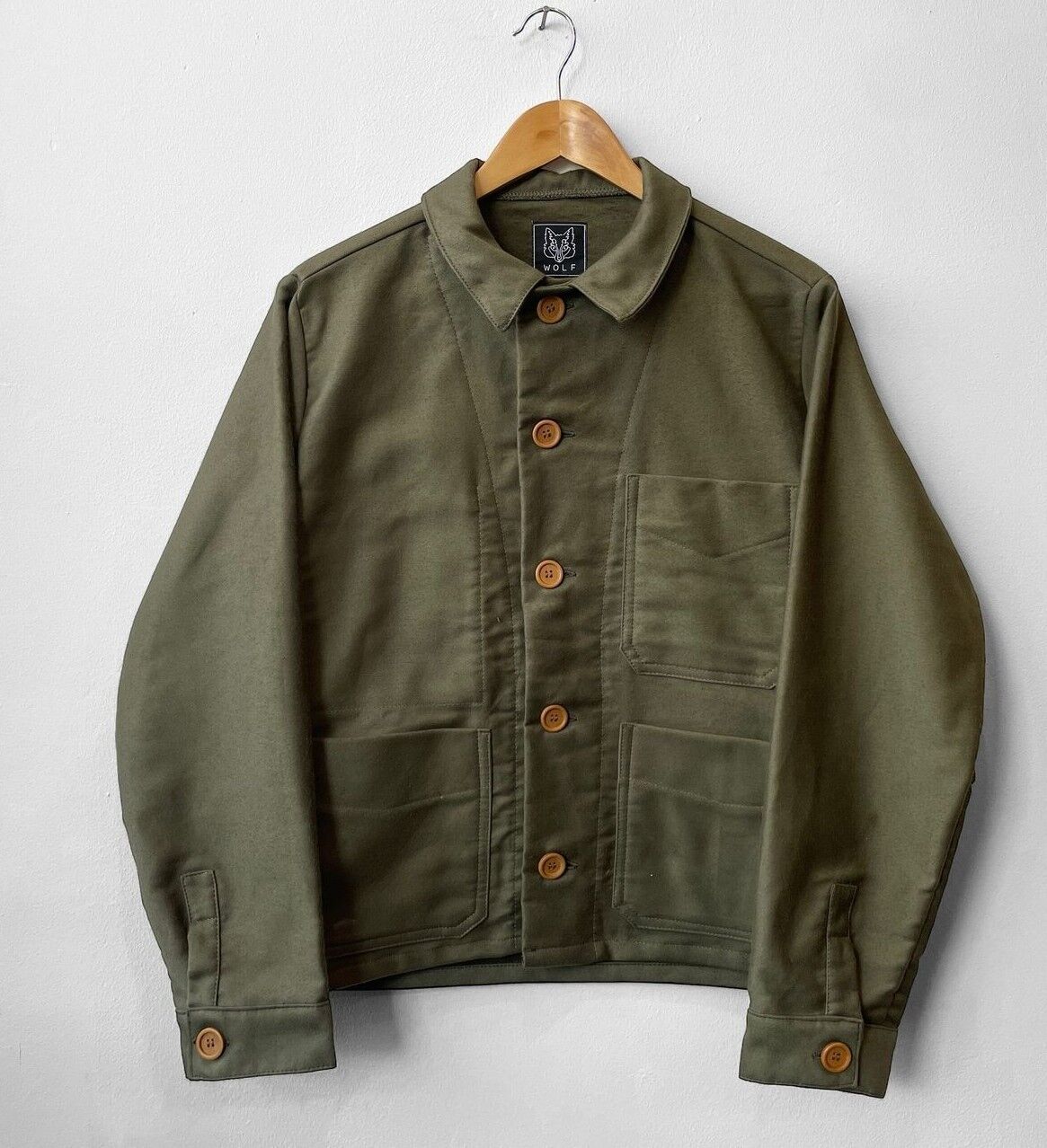Vintage Moleskin French Work Jacket Made In England - Moss Vintage Moleskin French Work Jacket Made In England - Moss