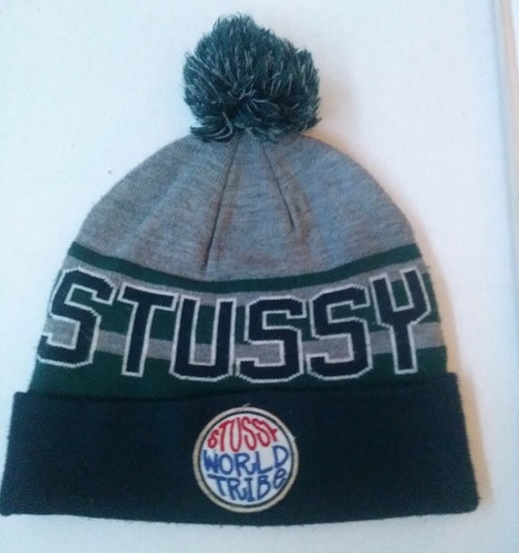 希少 STUSSY ビーニー ニットキャップ WORLD TRIBE ネイビー
