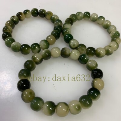 12mm Certificate Natural Jade Floating Flower Precision Bodhi Elastic Bracelet