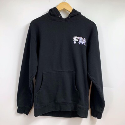 The Weeknd Dawn FM Graphic Long Sleeve Hooded Pockets Black Hoodie Size M