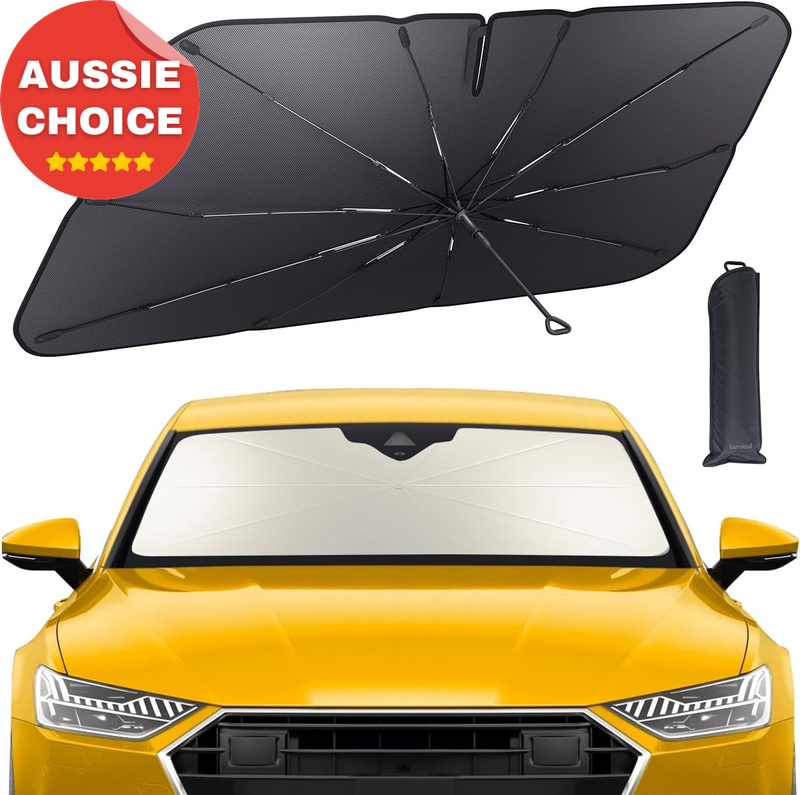 Car Windshield Sunshade Umbrella 5-Layer UV Block 10-Rib Frame 145x85cm
