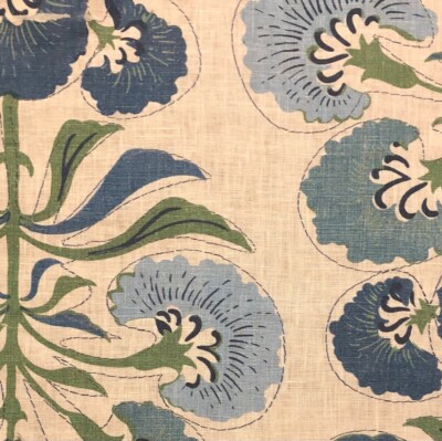 THIBAUT Tybee Tree Green Blue Linen New Remnant