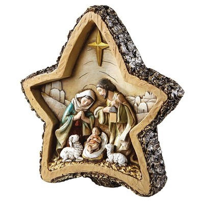 Christian Brand 8'' H Woodgrain Star Nativity - Pack of 1