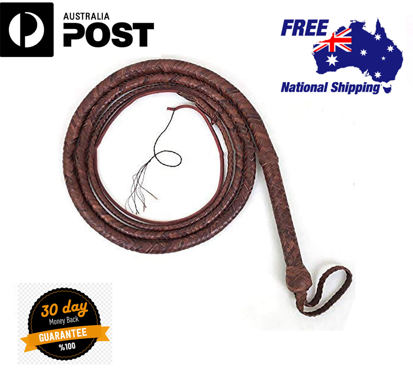 その他 Australian Bullwhip 8feet, Brandy MidWestWhips - Australian Sytle Bullwhips
